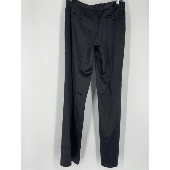 Theory‎ Emery Silk Black Wide Leg Flare Dress Pants with Pockets Sz 4 - Picture 3 of 11